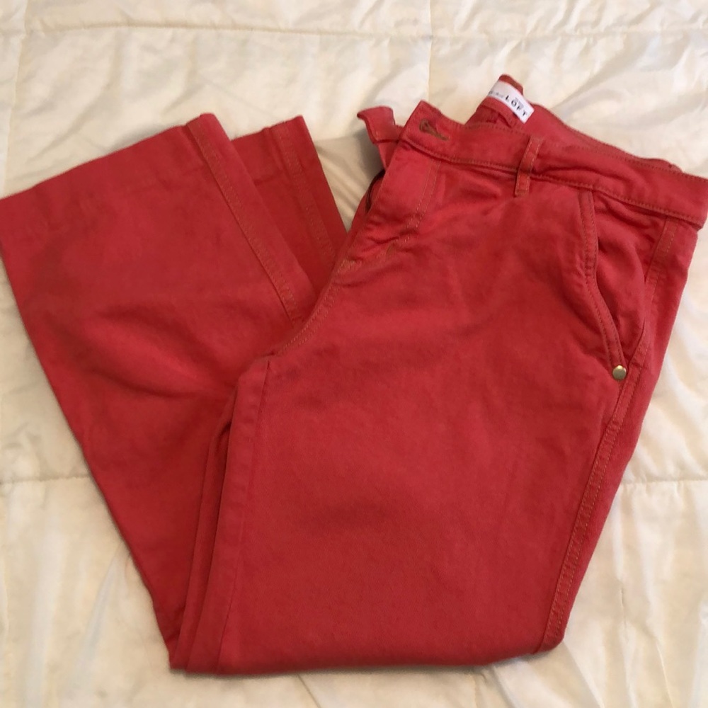 Loft Crop Wide leg jeans - coral/orange